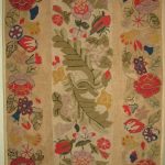 Images of View Large Image · FLORAL SPRAY FLORAL BORDER ANTIQUE HOOKED RUG vintage hooked rugs