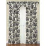 Images of Waverly Country Life 84-in Black Cotton Rod Pocket Single Curtain Panel waverly toile curtains