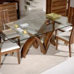 Amazing Glass top dining table with wooden base latest dining table designs with glass top