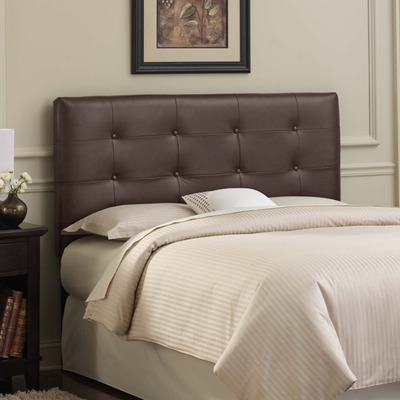 Beautiful Tufted Leather Upholstered Headboard Size: California King leather upholstered headboard