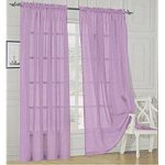 Contemporary Elegant Comfort® 2 Piece Solid Sheer 60 lilac sheer curtains