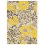 Luxury Askins Hand-Woven Grey/Yellow Area Rug mustard yellow area rug