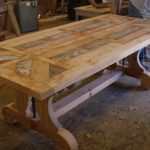 Luxury Custom Trestle Dining Table With Leaf Extensions Built In Reclaimed Wood reclaimed wood dining room table