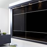 Luxury Furniture. large black glass bedroom cabinet with sliding door connected by glass wardrobe designs for bedroom