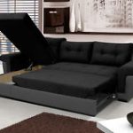 Luxury NEW Corner Sofa Bed with Storage, Black Fabric + Grey Leather. Very corner sofa bed