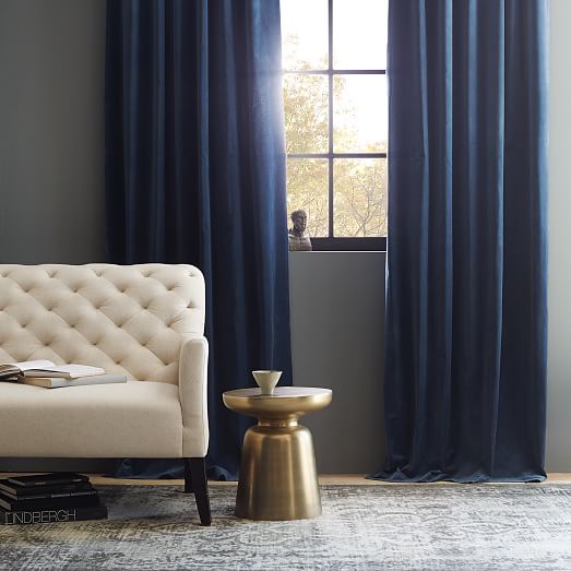 Luxury Scroll to Next Item blue velvet curtains