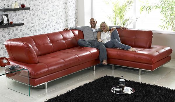 Luxury View in gallery contemporary leather sofa