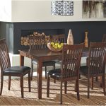 Master dark brown dining room table with six upholstered seat chairs dining room table and chair sets