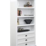 Master Halifax White Mahogany Bookcase with 3 Drawers white bookcase with drawers