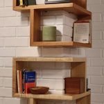 Master shelving corner around construction wooden books wall design white masonry wooden wall shelves