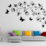 Modern Abstract Dark Tree Butterfly Wall Stickers Decals Art for for Small Modern wall paintings for drawing room
