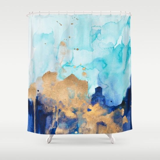 Modern Abstract watercolor Shower Curtain unique shower curtains