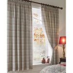 Modern Country Tartan Pencil Pleat Lined Curtains with Plaid Check Pattern - 66 tartan pencil pleat curtains