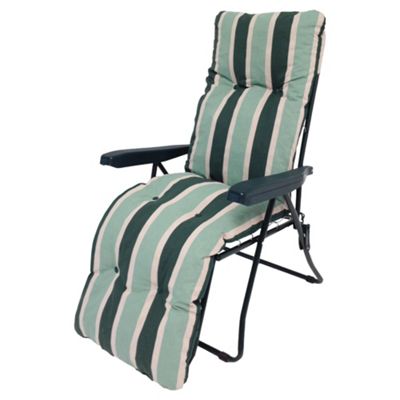 Modern Culcita Padded Reclining Garden Chair, Green padded reclining garden chairs