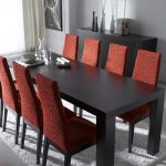 Elegant Small dining room with black table and red chair furniture modern dining room furniture sets