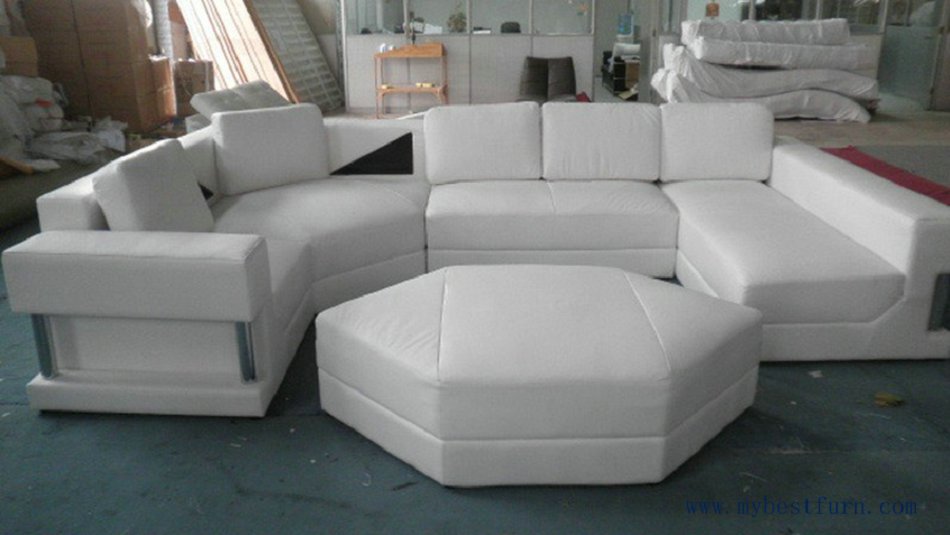 Modern Free Shipping Large U Shaped Real leather Sofa, Large house furniture, u shaped leather sofa