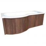 Modern Genesis u0027Pu0027 Shaped Shower Bath Wooden Front Panels ... p shaped bath panel