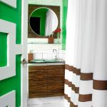 Modern Kelly Green Bathroom With Contemporary Wood Vanity paint colors for bathrooms