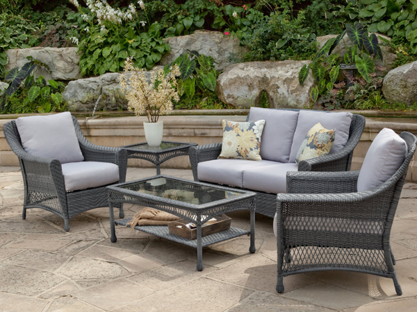 Modern Landscape Design Along Driveway_10057004 ~ Win a Wicker Furniture Set From grey resin wicker outdoor furniture