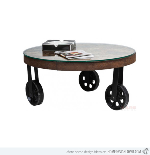 Modern salvaged table unique round coffee tables