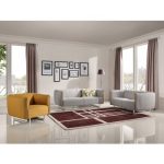 Stylish Divani Casa Medora Modern Grey u0026 Yellow Fabric Sofa Set modern sofa sets