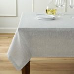 New Aurora Linen Tablecloth | Crate and Barrel white linen table cloths