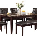 New Homelegance Teague Faux Marble Dining Table in Espresso traditional-dining- tables faux marble dining table