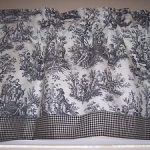 New Image is loading BLACK-ON-WHITE-WAVERLY-Rustic-Toile-W-Gingham- waverly toile curtains