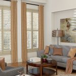 New Layered Wood Shutters With Drapes wooden shutter blinds