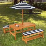 New Outdoor Table u0026 Bench Set With Cushions u0026 Umbrella. Kids Outdoor  FurnitureKids kids outdoor furniture table and chairs