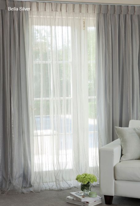 New Sheer Curtains Over Blockouts In Shimmering Silver I Wouldn 39 T sheer curtain ideas for living room