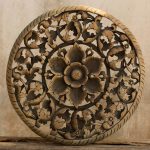 New Tree Dimensional Floral Wooden Wall Hanging - Siam Sawadee carved wood wall art panels