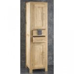 Unique Alta Solid Oak 180cm Tall Two Drawer Two Door Freestanding Unit oak bathroom furniture freestanding