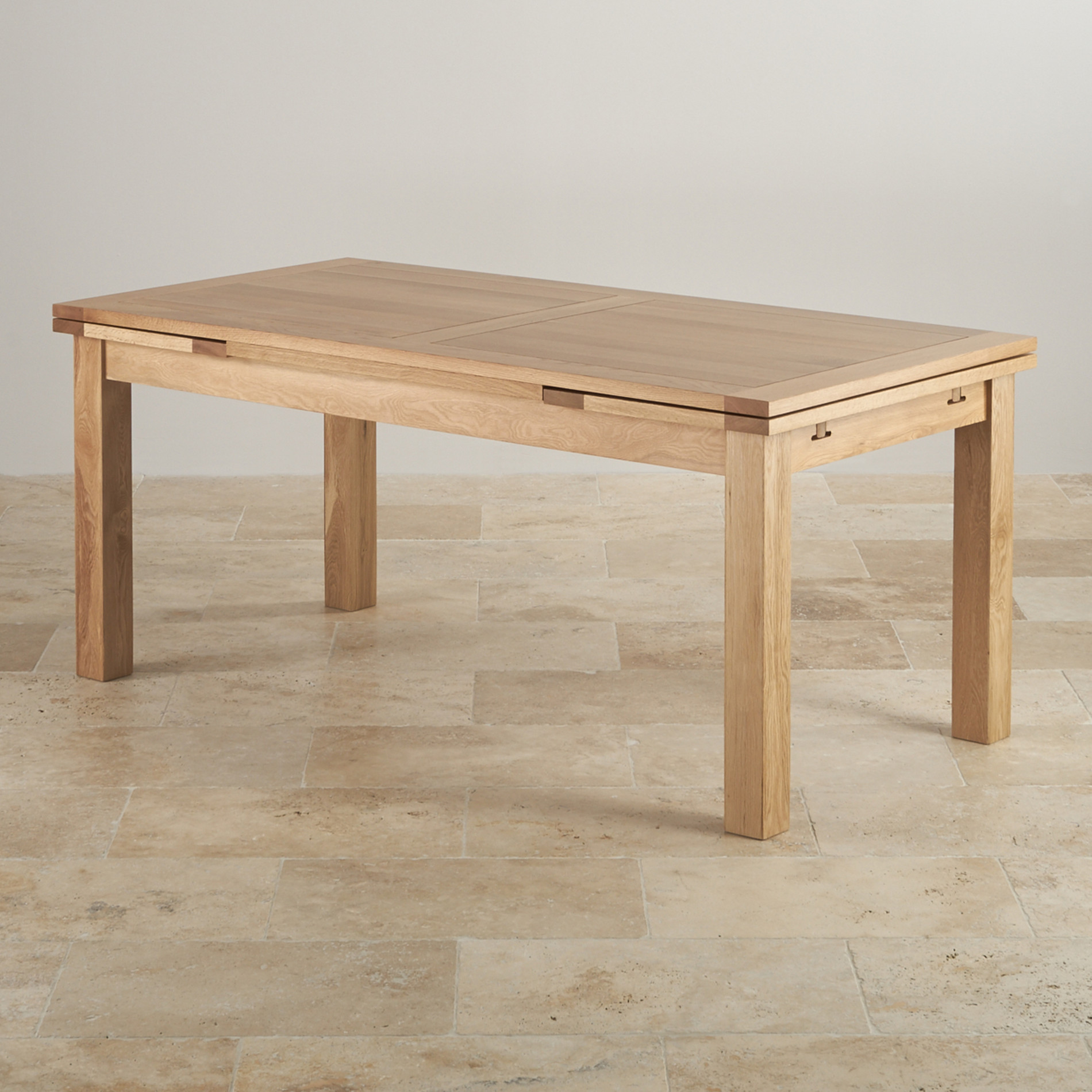 Beautiful Express Delivery Dorset 6ft x 3ft Natural Oak Extending Dining Table (Seats oak extending dining table