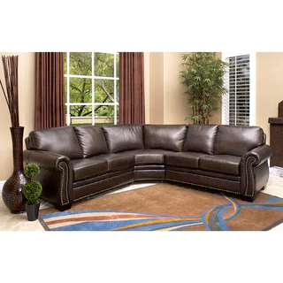 Photos of Abbyson Oxford Premium Top-grain Leather Sectional Sofa leather sectional sofa