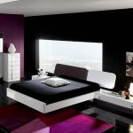 Photos of Black u0026 White Bed with Purple Surroundings black and white bedrooms with a splash of color