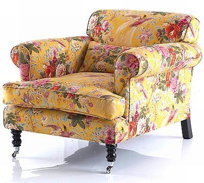 Photos of floral chintz sofa | Country English - pretty yellow chintz chair floral sofas and chairs