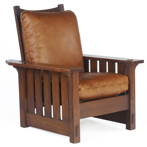 Photos of Morris chairs, such as this one, showcase the clean lines and simplicity arts and crafts furniture style