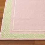 Photos of New 5x8 SALE POLKA DOT BORDER RUG PINK KIDS 100% wool loop pile pink and green rugs for girls room
