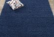 Photos of Ottomanson Soft Solid Shaggy Contemporary Plush Shag Area Rug, Navy navy blue rug