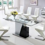 Photos of View in gallery latest dining table designs with glass top