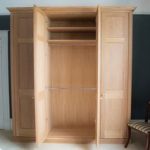 Pictures of Bespoke solid Oak regency styled freestanding wardrobes made to the clients  specification bespoke free standing wardrobes