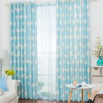 Pictures of Casual Clouds Pattern Blue and white panel curtains baby blue nursery curtains