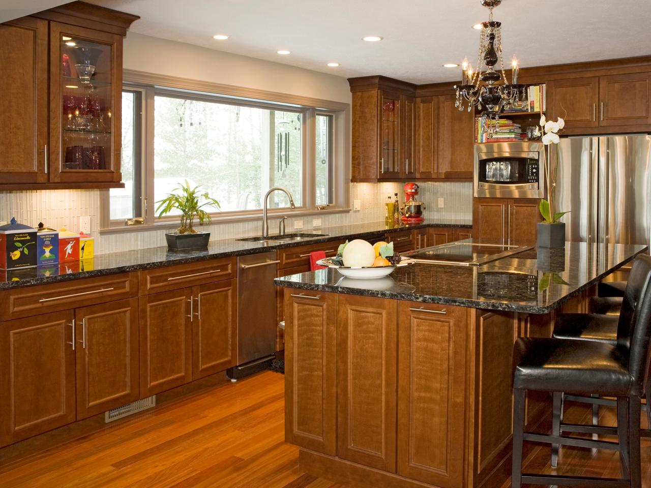 Pictures of Dark Wood Kitchen Cabinets With Patterned Backsplash kitchen cabinet design ideas