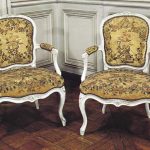 Pictures of French Rococo chairs by Louis Delanois (1731-92); in the Bibliothèque de rococo style furniture