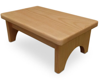 Pictures of HollandCraft - Unfinished Wood Step Stool Wooden Foot Stool Bed Step Stool wooden step stool