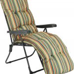 Pictures of ... more details on Striped Foldable Multi-Position Sun Lounger with  Cushion. reclining garden lounger