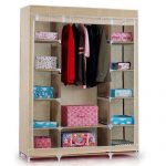 Pictures of Non-woven-Canvas-Fabric-Wardrobe-with-triple-doors- triple canvas wardrobe