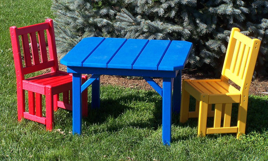 Pictures of Poly Outdoor Furniture Childrens Mission Table Set kids outdoor furniture table and chairs