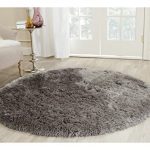 Pictures of Safavieh Arctic Shag Collection SG270G Handmade Grey Polyester Round Area  Rug (5u0027 round shag rug